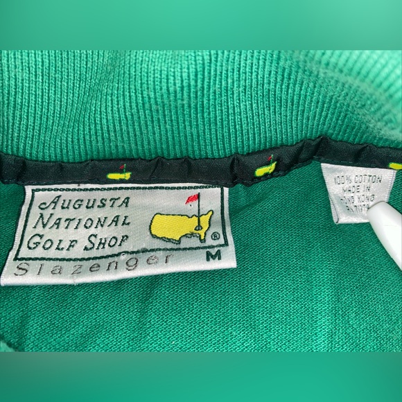 AUGUSTA NATIONAL GOLF SHOP Slazenger Size Medium Masters Green Polo - Picture 4 of 6